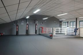 Bild der Fight Academy, dass einen Boyring und Boxsäcke zeigt.